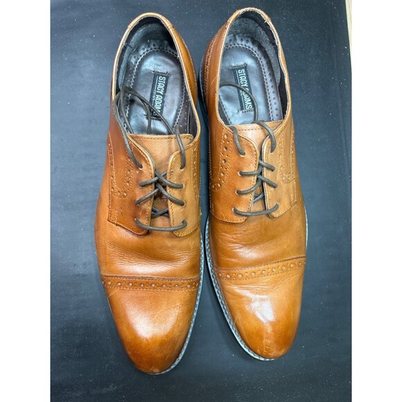 Stacy Adams Mens Tan Leather Oxford Cap Toe Dress Shoes Size 12 main image 6